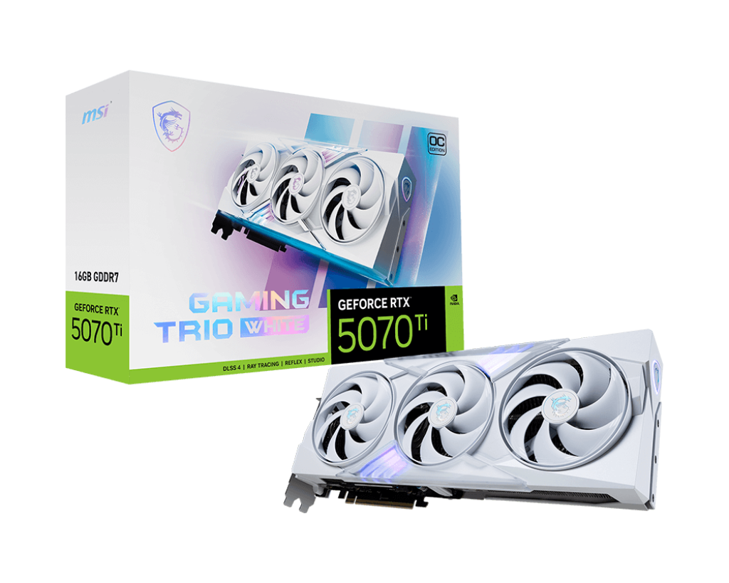 MSI Gaming RTX 5070 Ti 16G Gaming Trio OC 16GB GDDR7 - White MSI Gaming RTX 5070 Ti 16G Gaming Trio OC 16GB GDDR7 - White